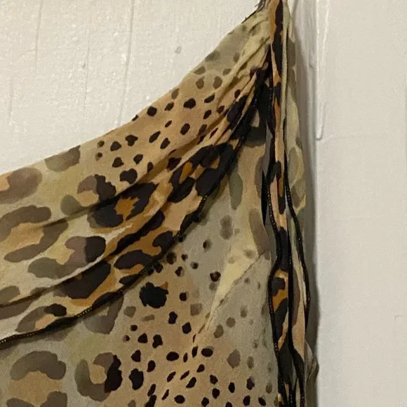 Y2K Vintage 100% Silk Leopard Slinky Cami M (XS/S) - Picture 2 of 5